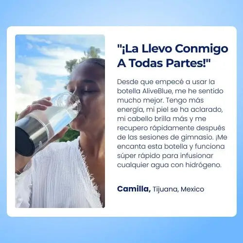 AliveBlue™: Tu botella de agua con poder antioxidante para energía y piel saludable