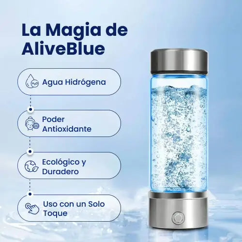 AliveBlue™: Tu botella de agua con poder antioxidante para energía y piel saludable