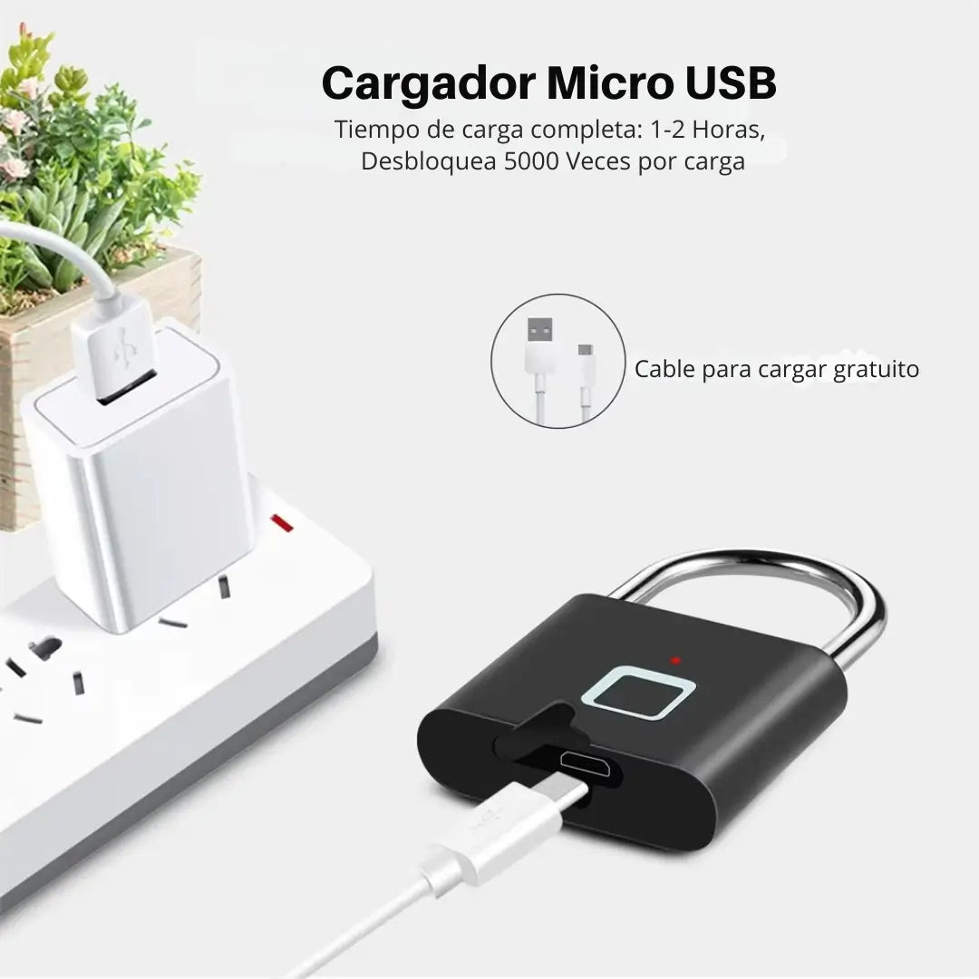 Candado inteligente con huella dactilar — Seguridad al toque de tu dedo