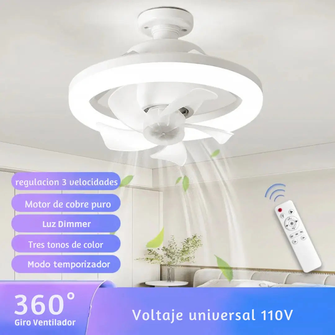 Ventilador-Lámpara: Ambiente fresco y con estilo