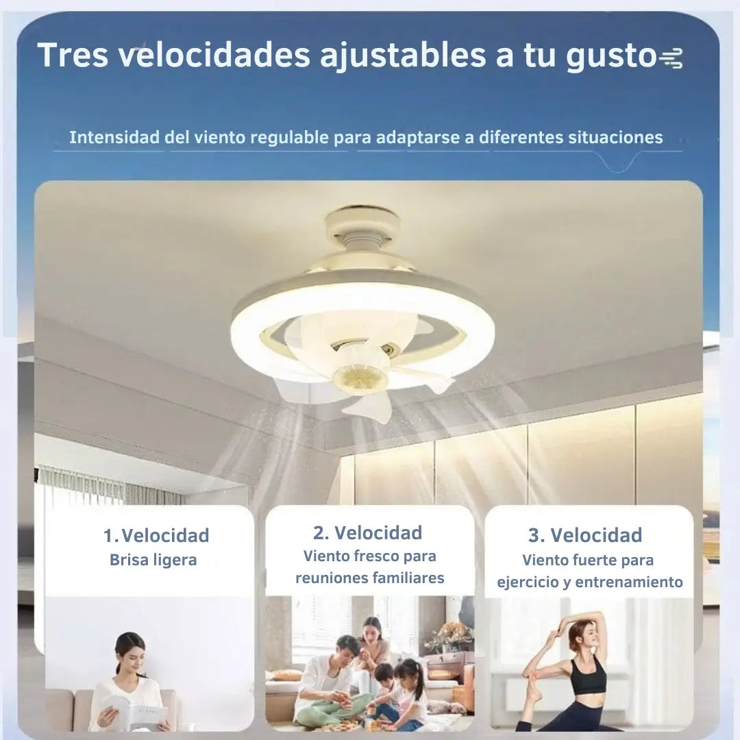 Ventilador-Lámpara: Ambiente fresco y con estilo