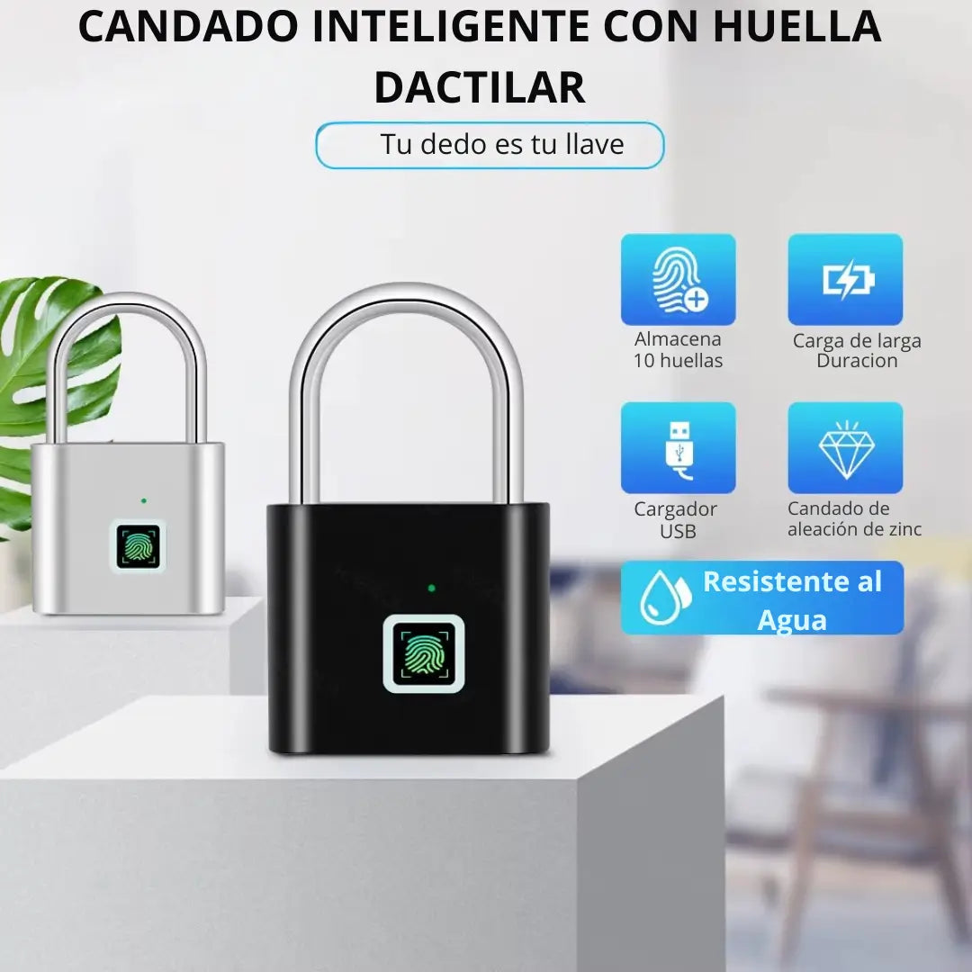 Candado inteligente con huella dactilar  — Seguridad al toque de tu dedo