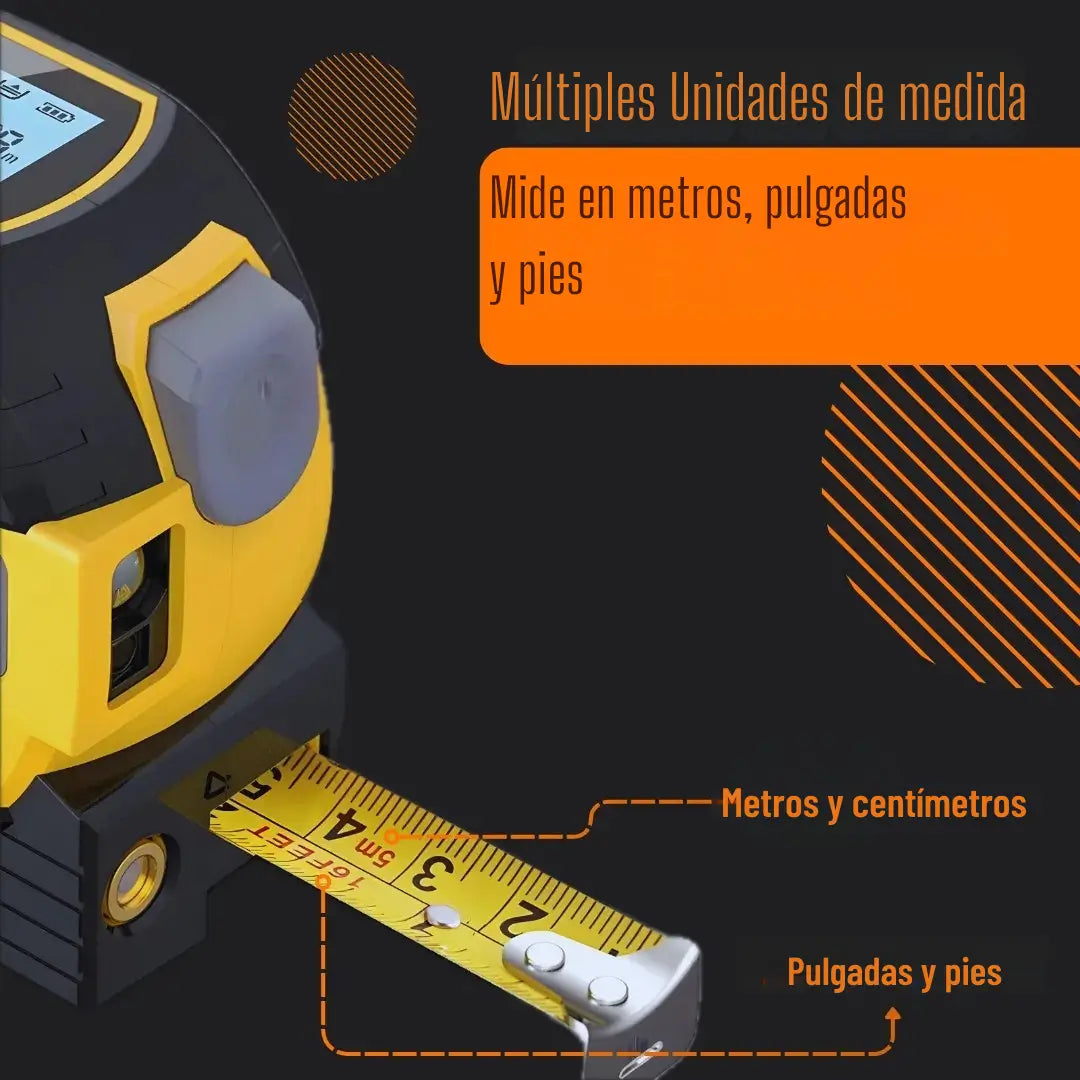 Metro láser 3‑en‑1: con precisión profesional al alcance de tu mano.