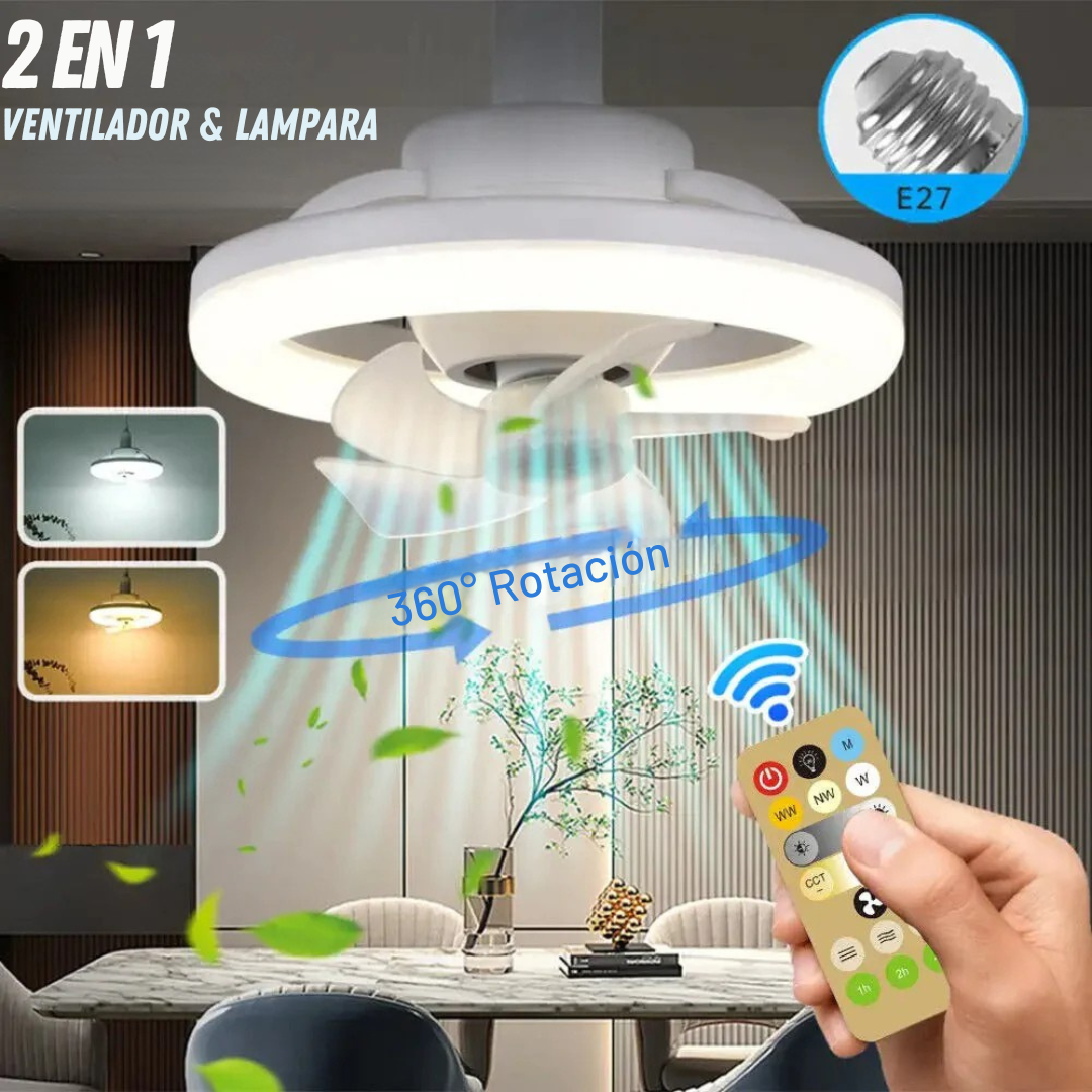 Ventilador-Lámpara: Ambiente fresco y con estilo