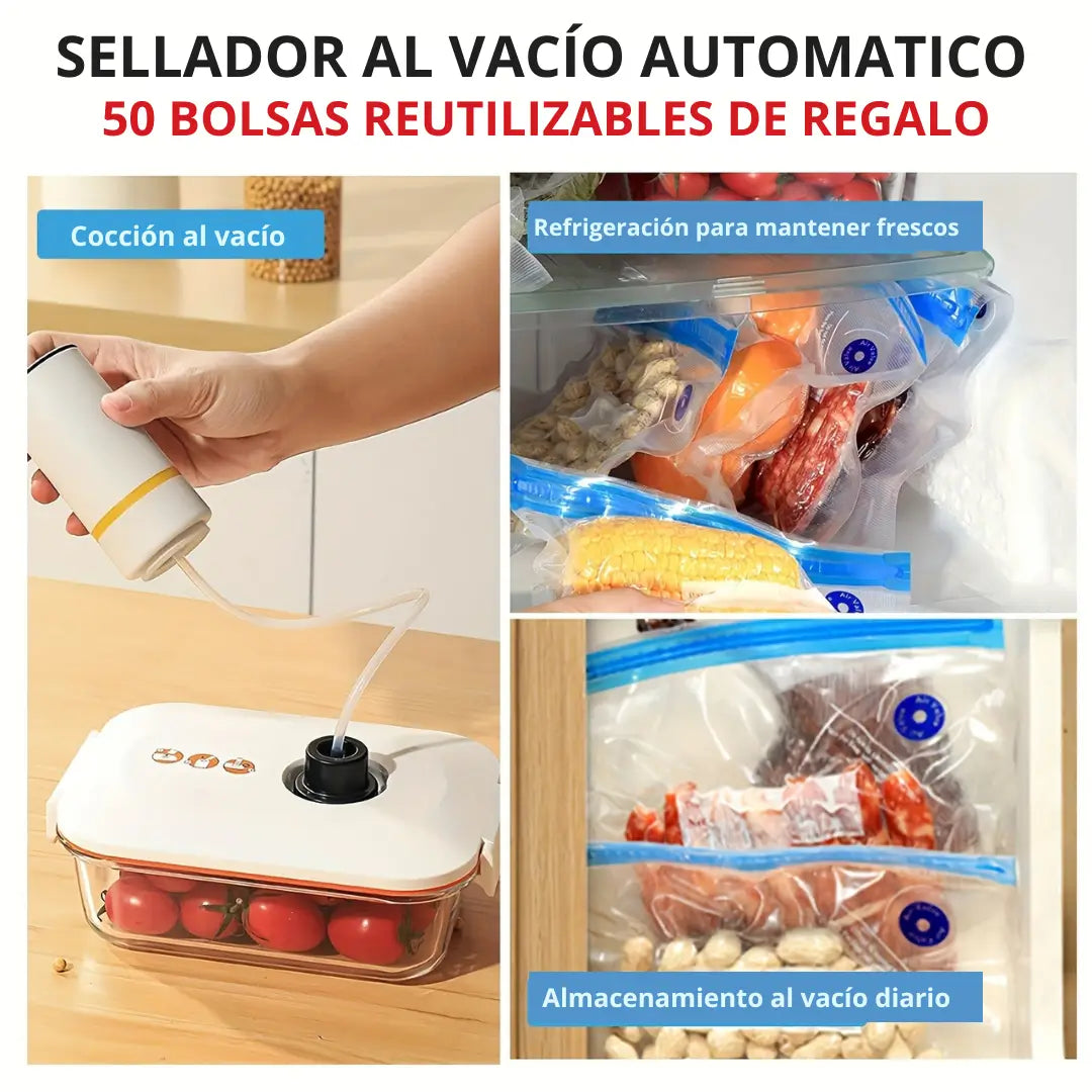 Sellador Automático - Sella al vacío y conserva tus alimentos más frescos