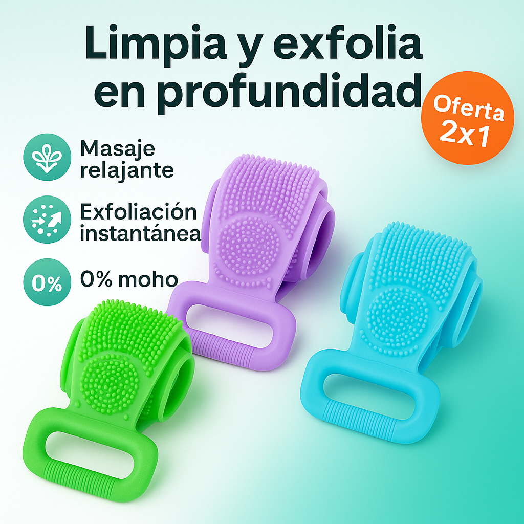 Cepillo de Silicona x2: Higiene y Durabilidad en Cada Ducha